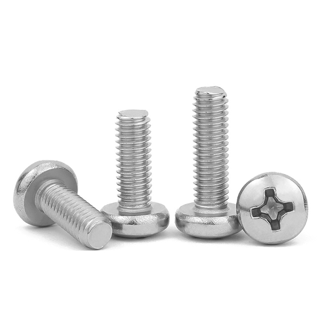 Fasteners Type B Point 304 Stainless Steel Carbon Steel Cross Truss Head Bolt Screw Machine Stud Flat Round Head Phillips Studs