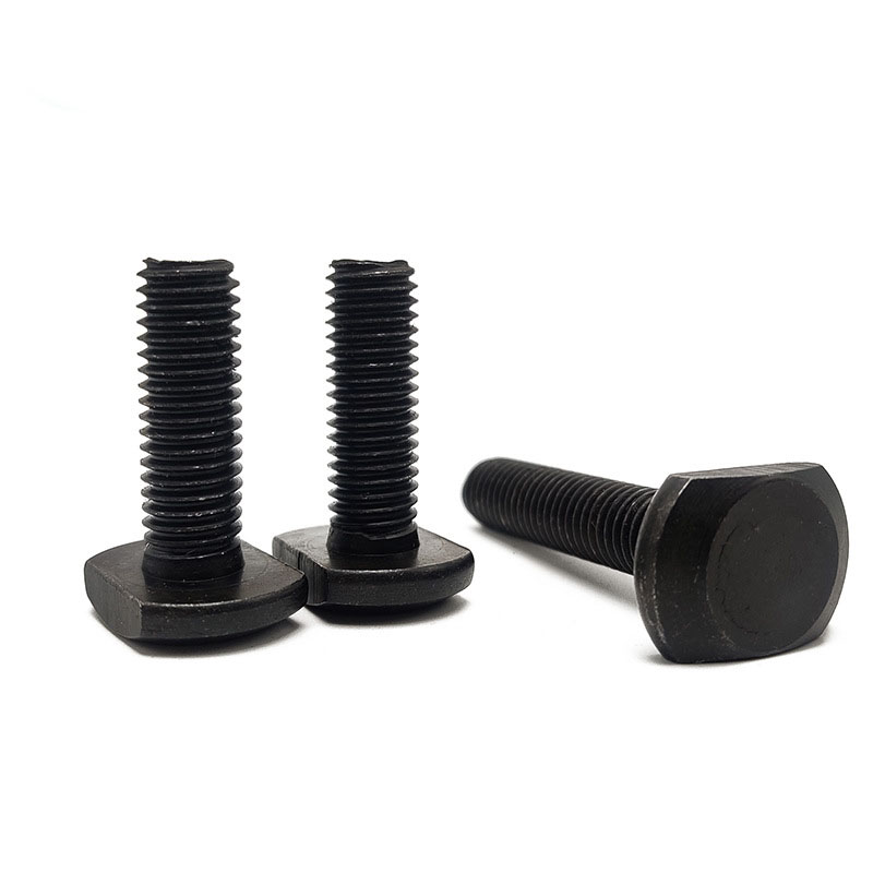 GB37 Customizable Carbon Steel Zinc-coated Fully Threaded Surface Blackening Treatment T-head Bolts for Solar T-Slot Mounting