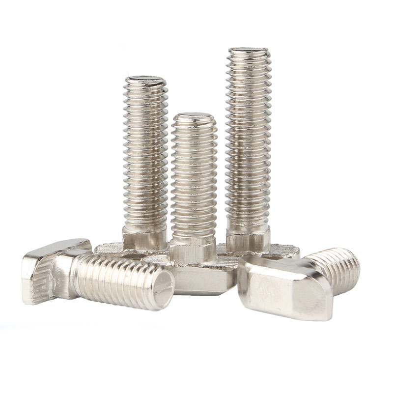 YJT1013 Stainless Steel 302 304 316 A2-40 A2-70 External Thread Screws Flat Rectangular Knurled Head T-bolts With Linear Grooves