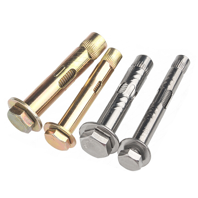 Yellow Zinc Plated Carbon Steel HEX Head Sleeve Screw 304 Stainless Steel Screw Extension Anchor Bolt For Concrete Construction