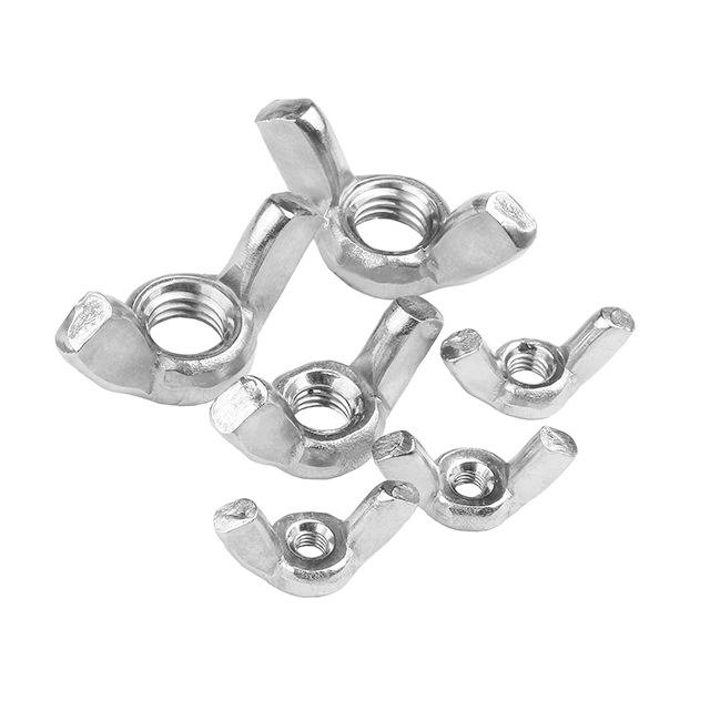 M4 M5 M6 Customized Stainless Steel Zinc Plated Galvanized Aluminum Rounded High Strength 304 Stainless Steel Wing Nut for Bolt