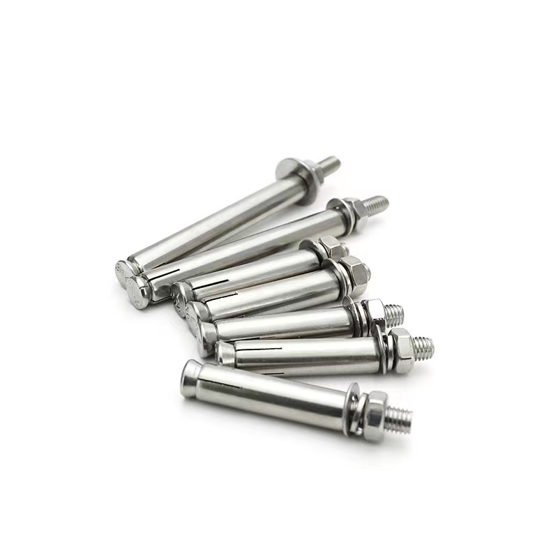 304 Stainless Steel Galvanized Sleeve Type Expansion Anchor Bolts With Hexagon Nuts Spring Washers And Flat Washers for Concrete Construction