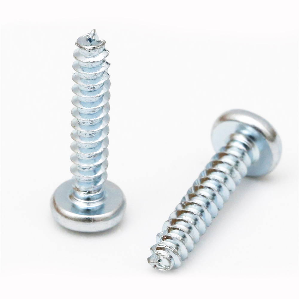 Carbon Steel Blue-white Zinc Plated Phillips Cross Recess Round Head Tail Cutting Self Tapping Screw For Plastic Asbesto Product Wood Metal Sheet