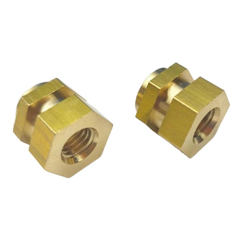 M2 M3 M4 M5 M6 Polished Through Hole Hex Slotted Injection Molded Threaded Brass Insert Nut For Plastic Automotive Industry