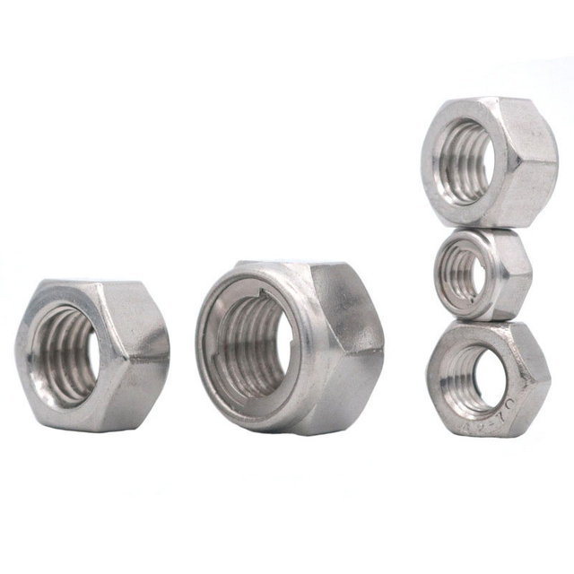 M4 M5 GB/T6184 Din980 Stainless Steel 304 316 Uncoated Anti-loosening Metal Hexagonal Self-locking Nuts For Machinery Industry