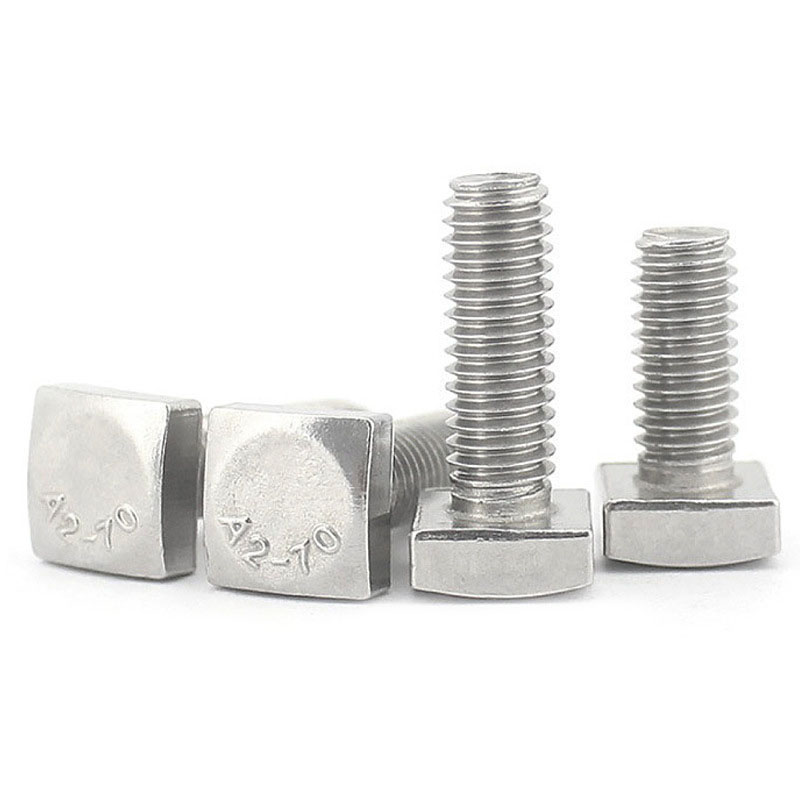 Customized Stainless Steel 302 304 316 A2-40 A2-70 Plain ZINC Plated Chamfer Rectangular Square Head Bolts GB35 for Square Slot