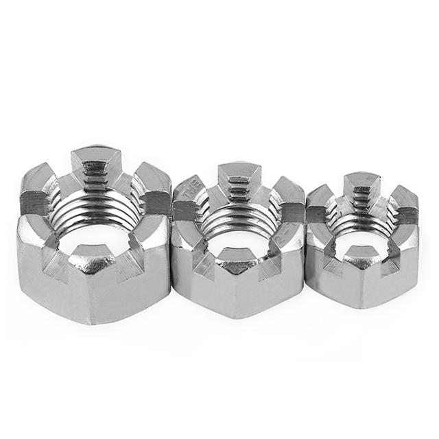 Zinc Plated Carbon Steel Stainless Steel Customized Size Metric Inch Lock Hex Slotted Nut Castle Nuts Crown Nut for Axle Fixing