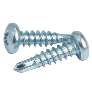 Carbon Steel Blue-white Zinc Plated Furniture Phillips Cross Recess Round Head Self Drilling Screws for Building Renovation Metal Sheet