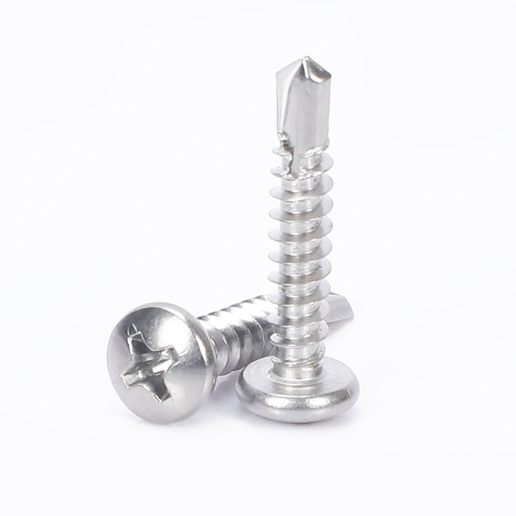 Stainless Steel A2-70 Plain Furniture Phillips Cross Recess Round Head Self Drilling Screws for Building Renovation Metal Sheet