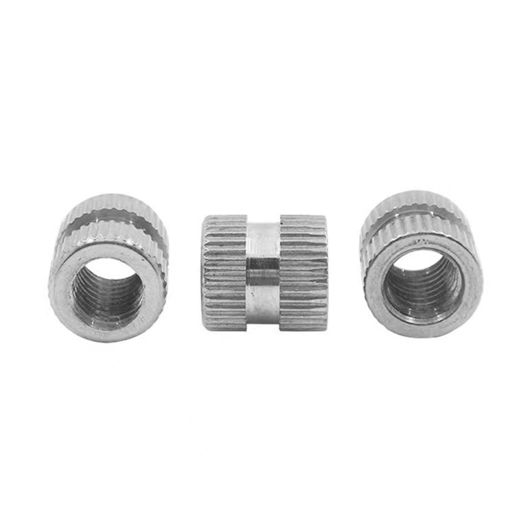 M12 Carbon Steel Galvanized Zinc Alloy Furniture Vertical Twill Knurled Socket Stainless Steel Tapping Thread Custom Inserts Nut