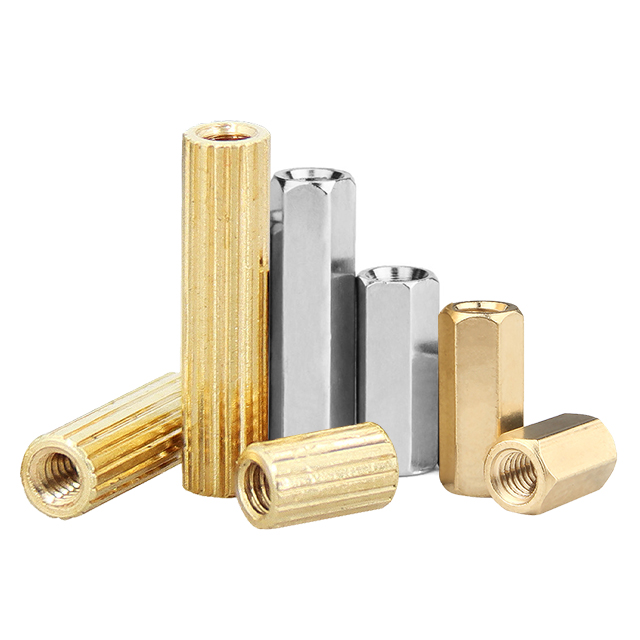 Round M2 Double-pass Pure Copper Security Surveilace Camera Stud Brass Round Knurled Standoff Threaded Spacer For Motherboard