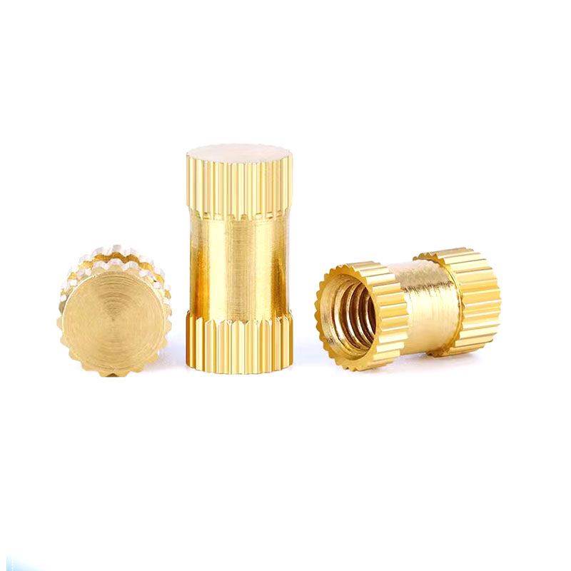 A Grade Polished 4.8 Strength Grade Hot Melt Vertical Knurled Injection Molded Brass Insert Nut For Plastic Housing