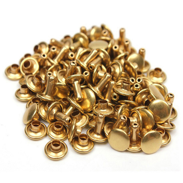 Stainless Steel Brass Double Cap Metal Chicago Screw Jeans Rivet for Denim Shoes Bag Cloth Leather Bag Accessories Button Rivet