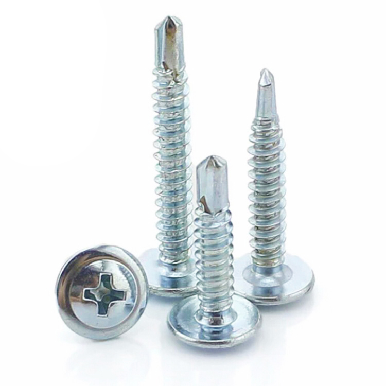 Carbon Steel Q235 Blue-white Zinc Plated Furniture Cross Recess Phillips Pan Head Self Drilling Screws for Building Renovation And Metal Sheet