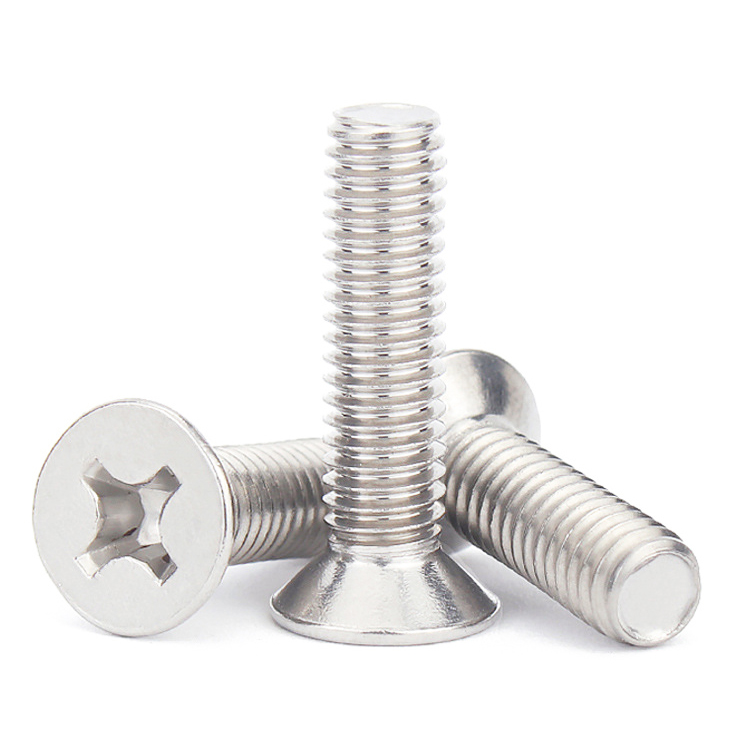 M3.5 Stainless Steel 304 Flat Countersunk Head Phillips Cross Recess Flat Tail Cutting Self Tapping Screws For Plastics Asbestos Wood
