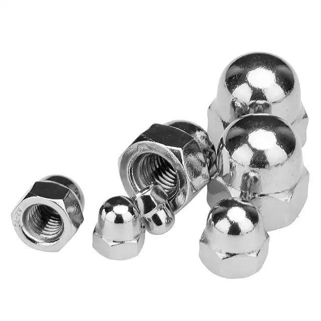 M4 A Complete Range of Specifications Customized Nickel Plated Zinc Plated Carbon 304 316 Stainless Steel Hex Domed Hat Cap Nut