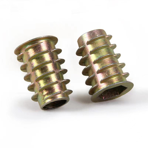 Carbon Steel Galvanized M4 M5 M6 M8 Zinc Alloy Furniture Embedded Hex Socket Stainless Steel Tapping Thread Insert Nut for Wood