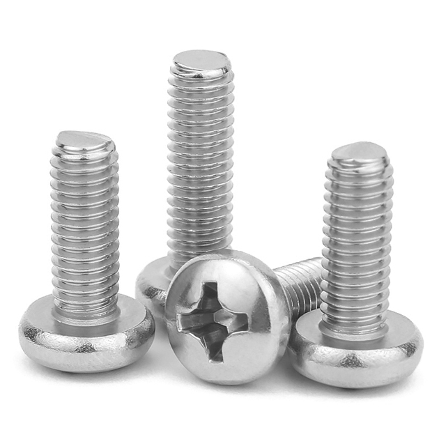 Fasteners Type B Point 304 Stainless Steel Carbon Steel Cross Truss Head Bolt Screw Machine Stud Flat Round Head Phillips Studs