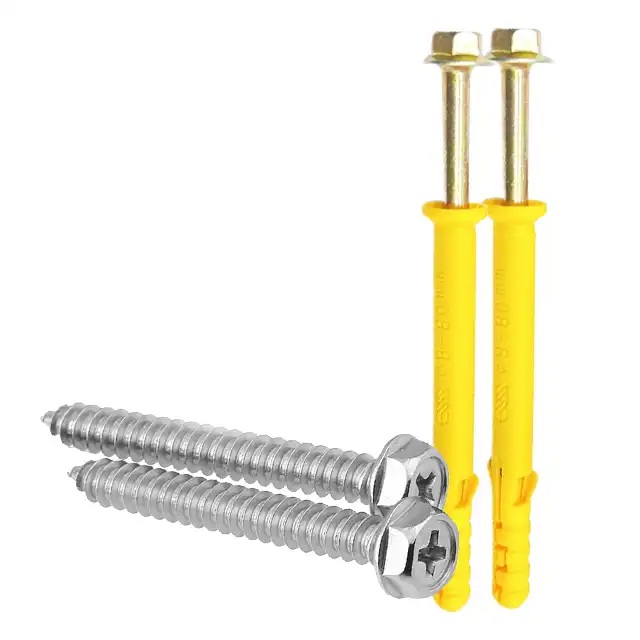 Stainless Steel Carbon Steel Self Tapping Truss Hex Cross Head Plastic Expansion Tube Self Drilling Drywall Screw with Wall Plug