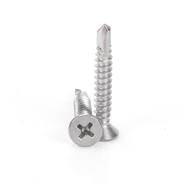 M4 Stainless Steel 410 Plain Furniture Phillips Cross Recess Flat Countersunk Head Self Drilling Screws for Building Renovation