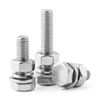 M6 M8 M10 Custom Length Fasteners Stainless Steel Hex Head Round Bolt And Nut With Spring Washer