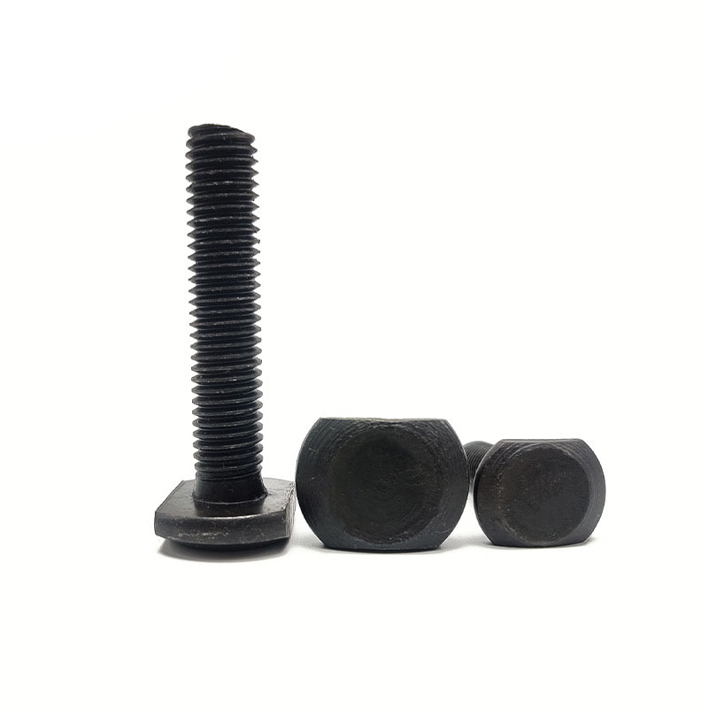 GB37 Customizable Carbon Steel Zinc-coated Fully Threaded Surface Blackening Treatment T-head Bolts for Solar T-Slot Mounting