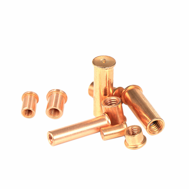 Factory M2 M3 M4 M5 M6 M7 M8 M9 M10 Threaded Female Brass Copper Capacitor Discharge Spot Welding Stud for Metal Sheet