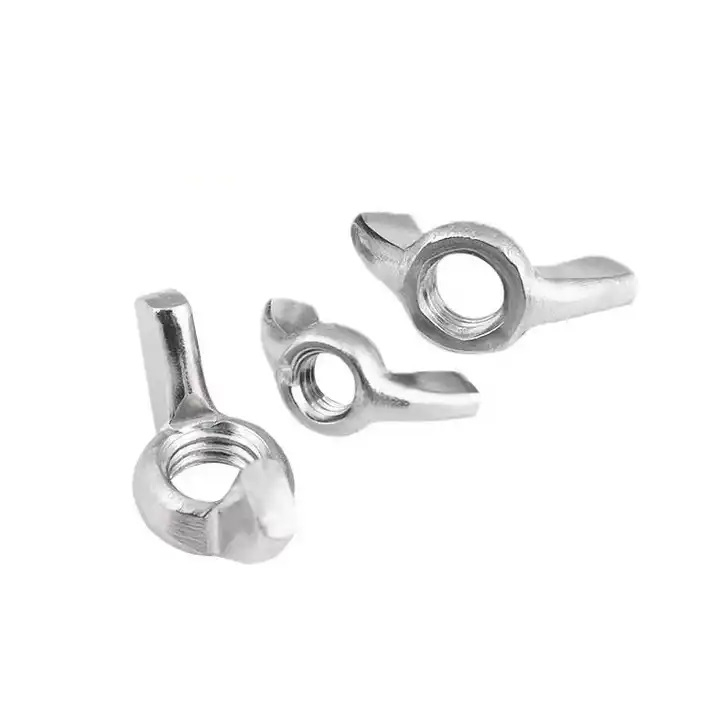 M4 M5 M6 Customized Stainless Steel Zinc Plated Galvanized Aluminum Rounded High Strength 304 Stainless Steel Wing Nut for Bolt