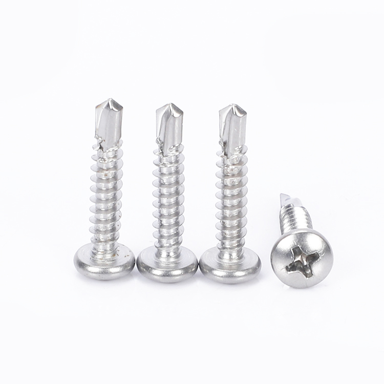 Stainless Steel A2-70 Plain Furniture Phillips Cross Recess Round Head Self Drilling Screws for Building Renovation Metal Sheet