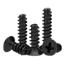 Carbon Steel Black Oxide Flat Countersunk Head Flat-tailed Phillips Cross Recess Tail Cutting Self Tapping Screws For Plastics Wood Metal Sheet