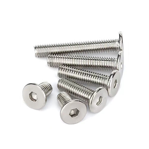 M2 Customized Silvery Stainless Steel 304 Plain Large Flat Head Flat End Hexagonal Reccess Hex Groove Machine Screw for Industry