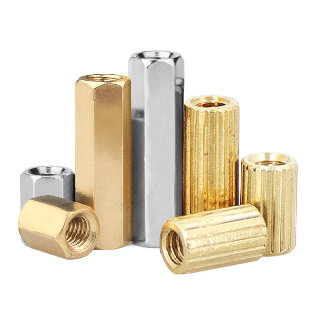 Round M2 Double-pass Pure Copper Security Surveilace Camera Stud Brass Round Knurled Standoff Threaded Spacer For Motherboard