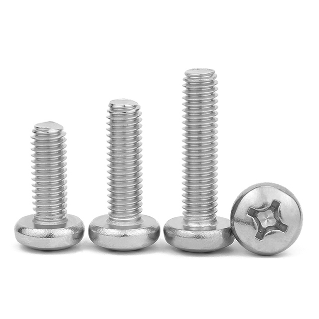 Fasteners Type B Point 304 Stainless Steel Carbon Steel Cross Truss Head Bolt Screw Machine Stud Flat Round Head Phillips Studs