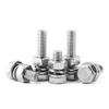 M6 M8 M10 Custom Length Fasteners Stainless Steel Hex Head Round Bolt And Nut With Spring Washer