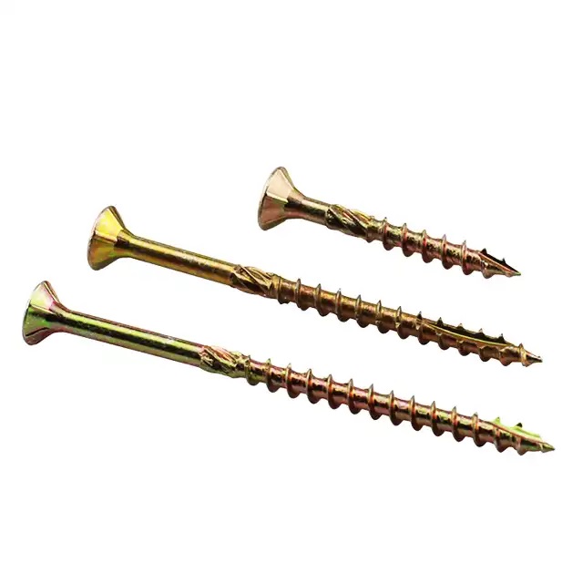 yellow zinc plated stainless steel carbon steel self tapping tornillo truss hex pan flat head wood self drilling drywall screw