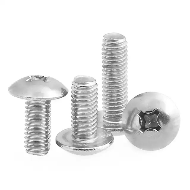 M3 M4 M5 Stainless Steel Carbon Steel Tornillo Flat Round Mushroom Phillips Cross Groove Head Machine Screw for Industry Machine