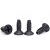 Carbon Steel Black Oxide Flat Countersunk Head Flat-tailed Phillips Cross Recess Tail Cutting Self Tapping Screws For Plastics Wood Metal Sheet