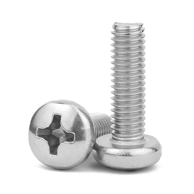 Fasteners Type B Point 304 Stainless Steel Carbon Steel Cross Truss Head Bolt Screw Machine Stud Flat Round Head Phillips Studs