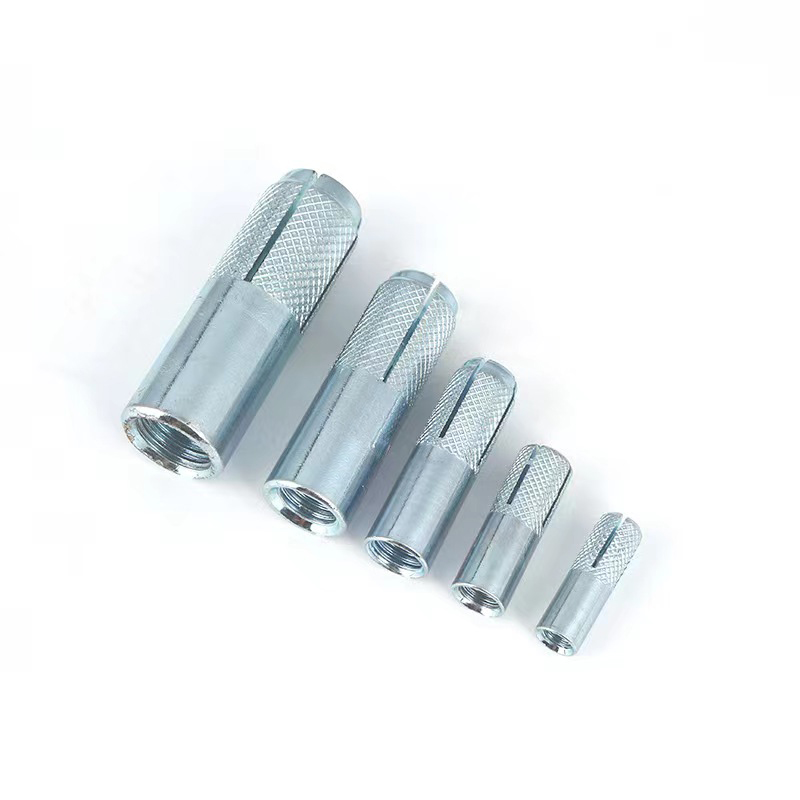 Customized Carbon Steel Galvanized Suspended Ceiling Built-in Type Implosion Inner Force Knurled Drop in Expansion Anchor Bolts Concrete Construction