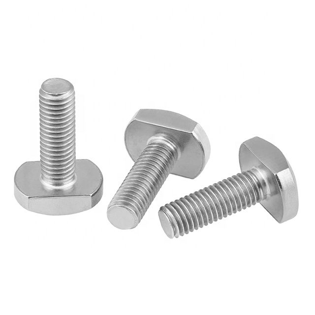 M5 M6 M8 M10 M12 M16 M18 Customized DIN186 304 Stainless Steel Rectangular Square Head T Bolt Carbon Steel T Slot Bolt T-Bolt