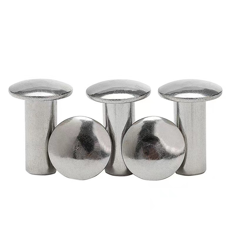 OEM Custom Hardware Zinc Plated Stainless Steel Flat Head Round Head Deep Hole Semi-tubular Hollow Rivet for Sheet Metal Plastic