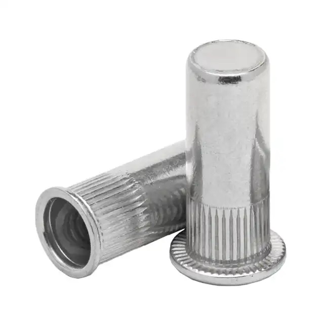 ZINC PLATED Carbon Steel 304 Stainless Steel Vertical Knurled Flat Head Embedded Self Clinching Rivet Nut for Sheet Metal Board