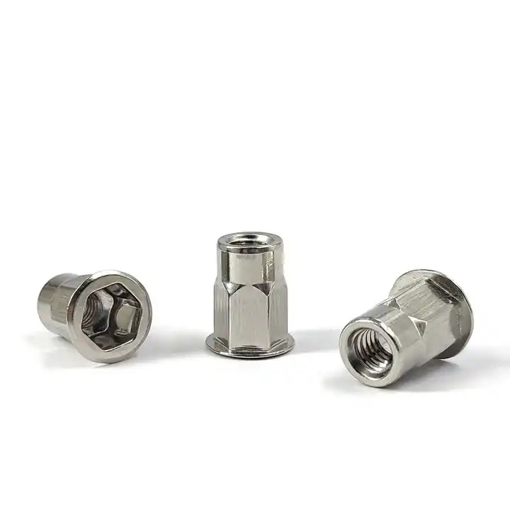 Customized Manufacturer Supplier Multi Surface Treatment Half Hex Threaded Self-Clinching Small Head Stainless Steel Rivet Nut