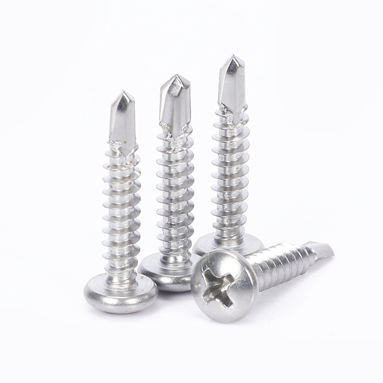 Stainless Steel A2-70 Plain Furniture Phillips Cross Recess Round Head Self Drilling Screws for Building Renovation Metal Sheet