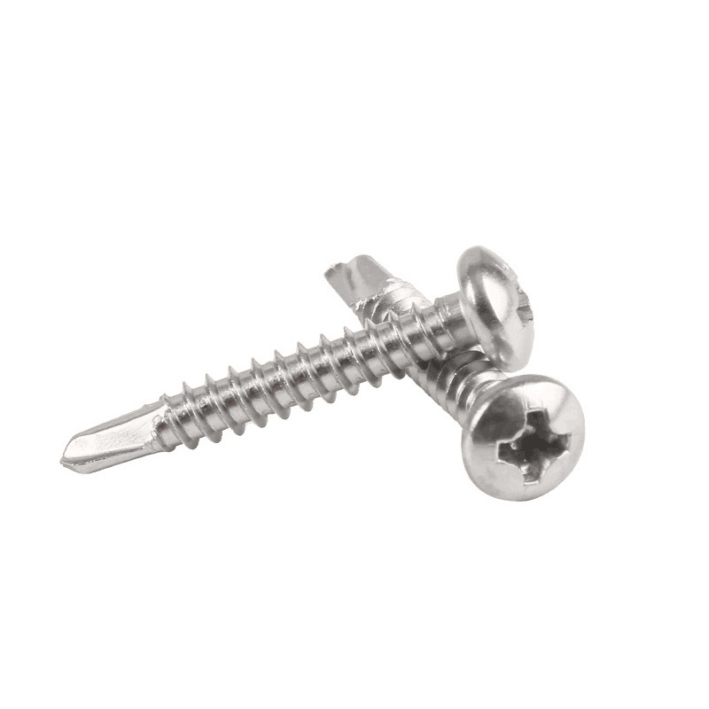 Stainless Steel 304 Furniture Phillips Cross Recess Phillips Round Head Self Drilling Screws for Building Renovation Metal Sheet