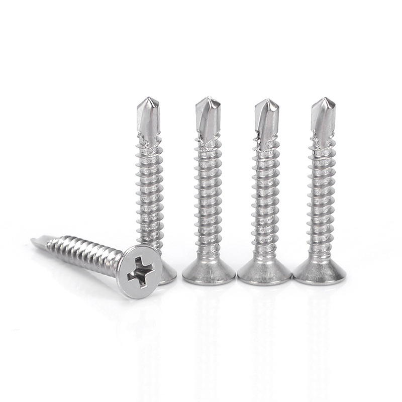 M4 Stainless Steel 410 Plain Furniture Phillips Cross Recess Flat Countersunk Head Self Drilling Screws for Building Renovation