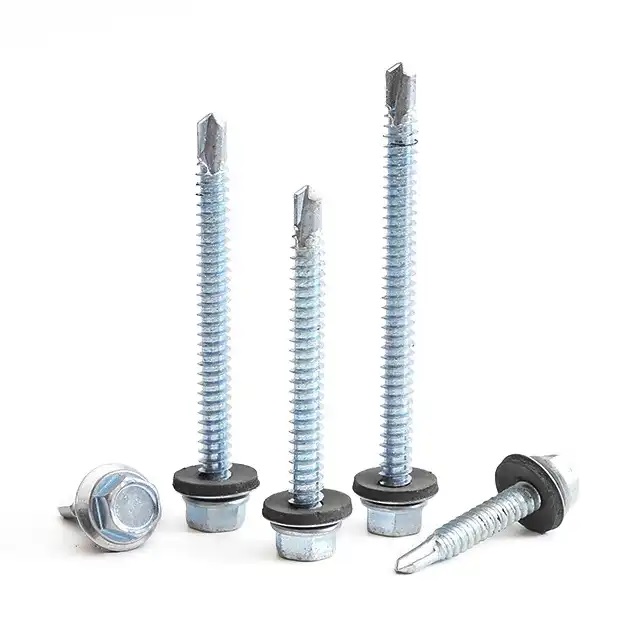 M5 Stainless Steel Galvanized Self Tapping Flange Outer Hexagon Head Drilling End Dovetail Self Drilling Roofing Screw with Composite Washer
