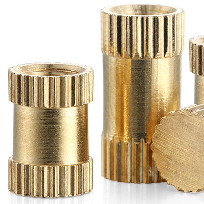 A Grade Polished 4.8 Strength Grade Hot Melt Vertical Knurled Injection Molded Brass Insert Nut For Plastic Housing (3)