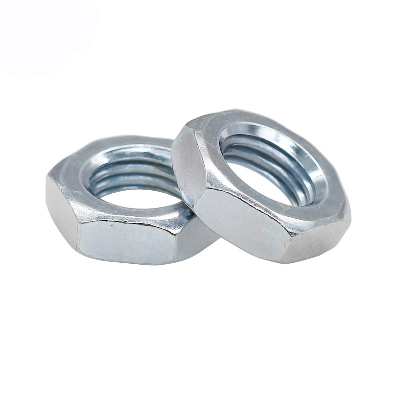 Carbon Steel Blue-White Zinc Plated Hex Thin Nut for Bolt And Machine