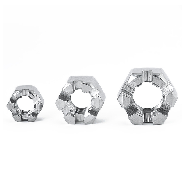 Zinc Plated Carbon Steel Stainless Steel Customized Size Metric Inch Lock Hex Slotted Nut Castle Nuts Crown Nut for Axle Fixing